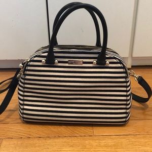 Kate Spade Black and white stripe bag